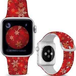 Silicone Printed Christmas Sport Fashion Band for iWatch 42mm/44mm For Holiday